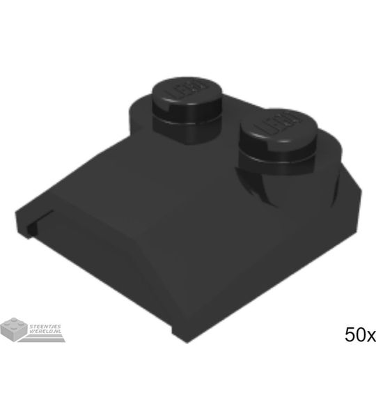 50x LEGO 41855 Dakpan gebogen Zwart, 50 stuks
