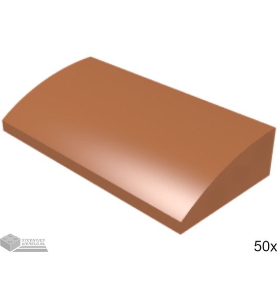 50x LEGO 88930 Dakpan gebogen Donker oranje, 50 stuks