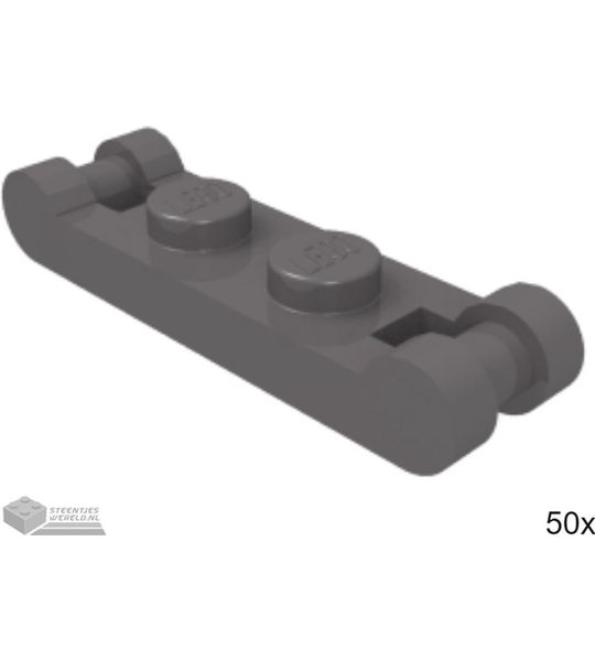50x LEGO 18649 Donker blauwgrijs, Plaat aangepast, 50 stuks
