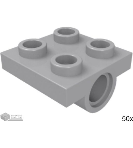 50x LEGO 2444 Licht blauwgrijs, Plaat aangepast, 50 stuks