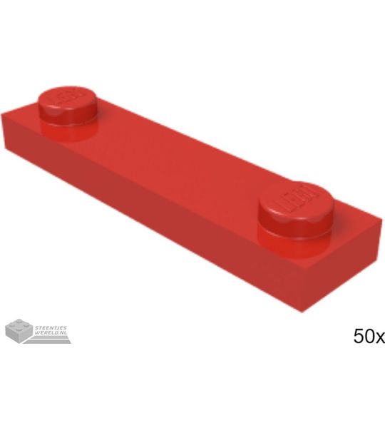 50x LEGO 92593 Rood, Plaat aangepast, 50 stuks