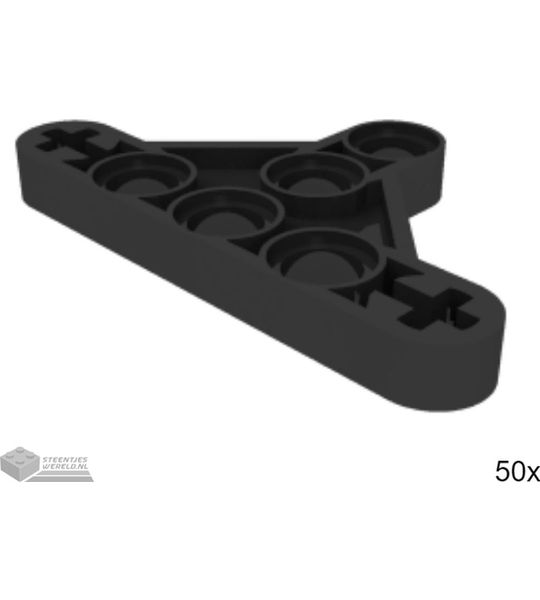 50x LEGO 99773 Technic arm Zwart, 50 stuks