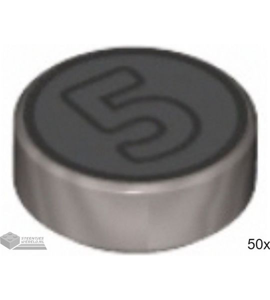 50x LEGO 98138pb174 Plat zilver, 50 stuks