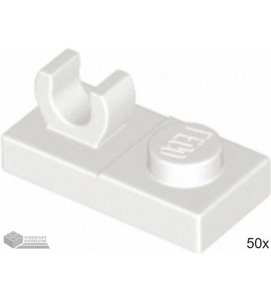 50x LEGO 44861 Wit, Plaat aangepast, 50 stuks