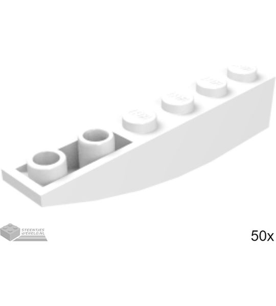 50x LEGO 42023 Dakpan gebogen Wit, 50 stuks