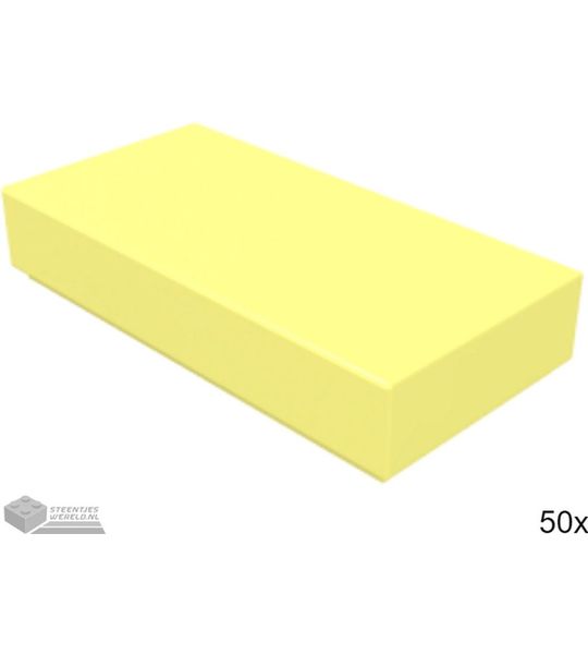 50x LEGO 3069b Tegel 1 x 2 Fel lichtgeel, 50 stuks