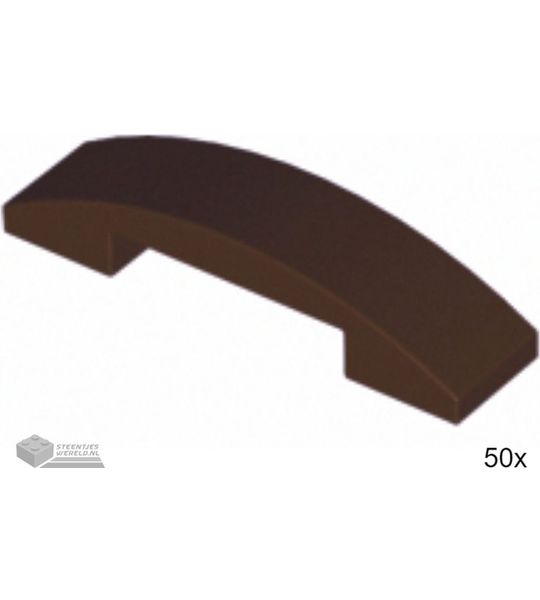 50x LEGO 93273 Dakpan gebogen Donkerbruin, 50 stuks