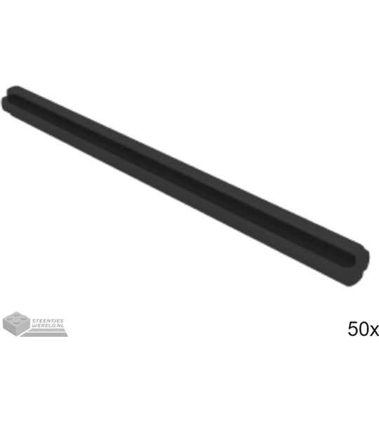50x LEGO 3707 Technic as Zwart, 50 stuks