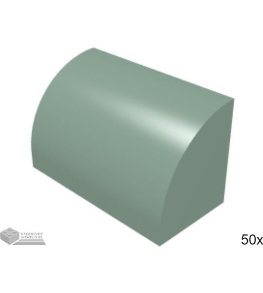50x LEGO 37352 Dakpan gebogen Zandgroen, 50 stuks