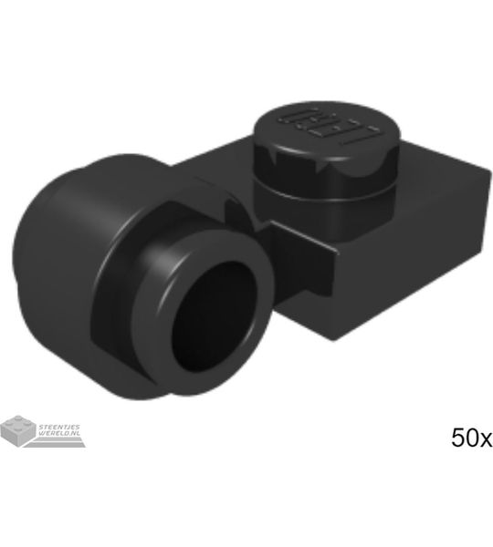 50x LEGO 4081b Zwart, Plaat aangepast, 50 stuks