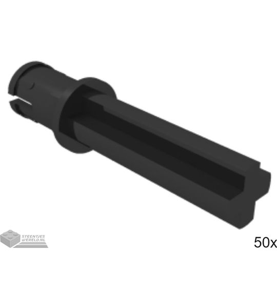 50x LEGO 18651 Technic as Zwart, 50 stuks