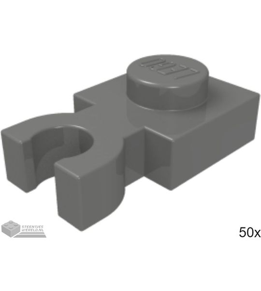 50x LEGO 4085c Donkergrijs, Plaat aangepast, 50 stuks