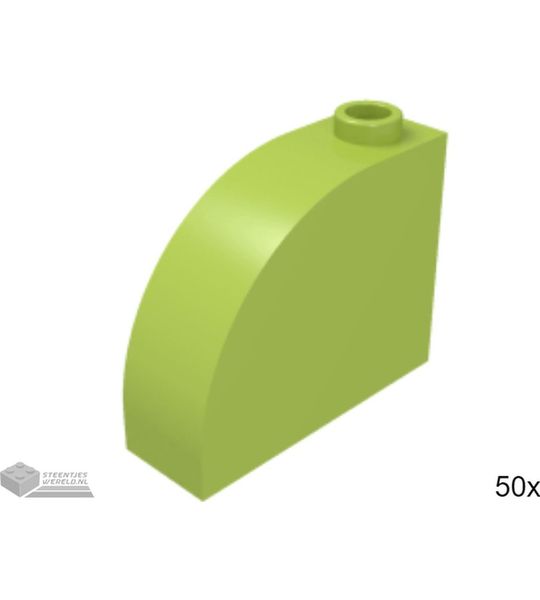 50x LEGO 33243 Dakpan gebogen Lime, 50 stuks