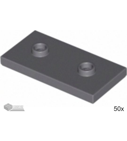 50x LEGO 65509 Donker blauwgrijs, Plaat aangepast, 50 stuks