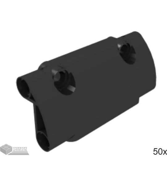 50x LEGO 24119 Technic paneel Zwart, 50 stuks