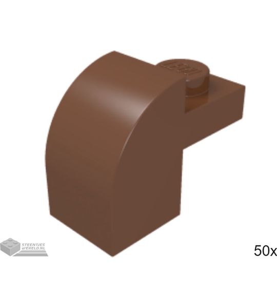50x LEGO 6091 Dakpan gebogen Roodbruin, 50 stuks