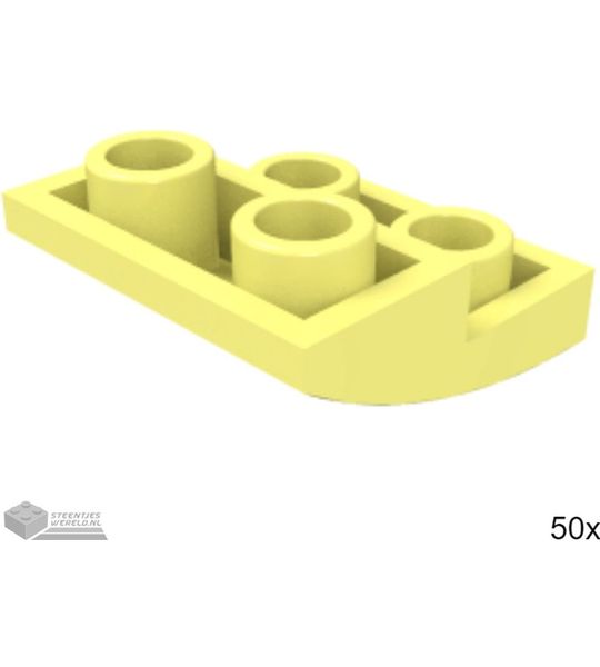 50x LEGO 32803 Dakpan gebogen Fel lichtgeel, 50 stuks