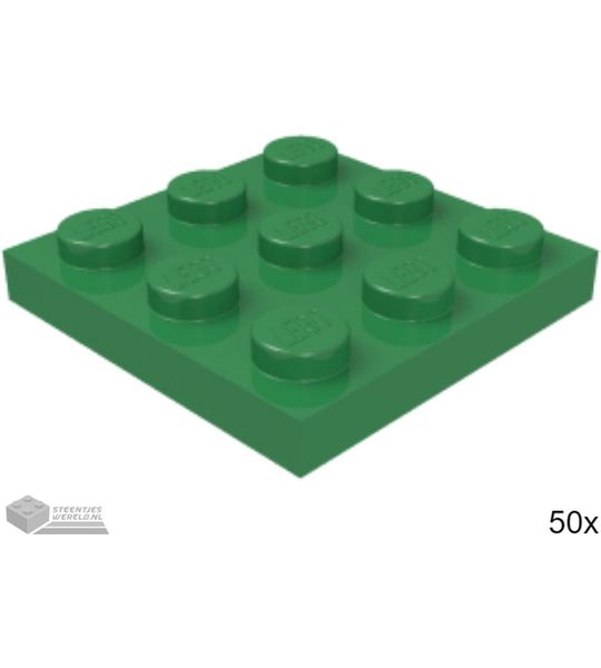 50x LEGO 11212 Plaat 3x3 Groen, 50 stuks