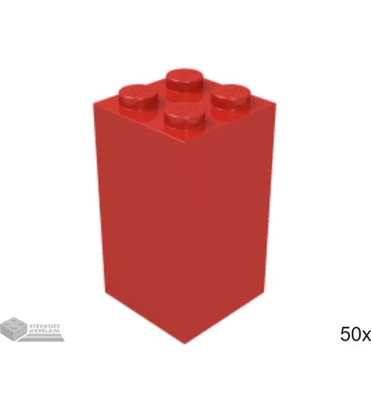 50x LEGO 30145 Steen Rood, 50 stuks