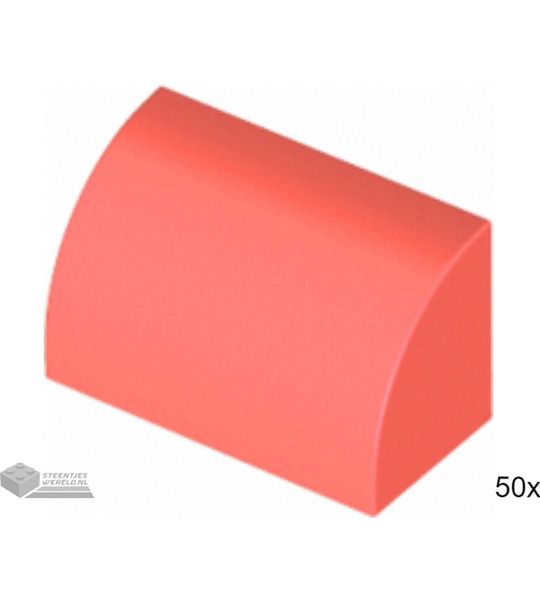 50x LEGO 37352 Dakpan gebogen Coral, 50 stuks