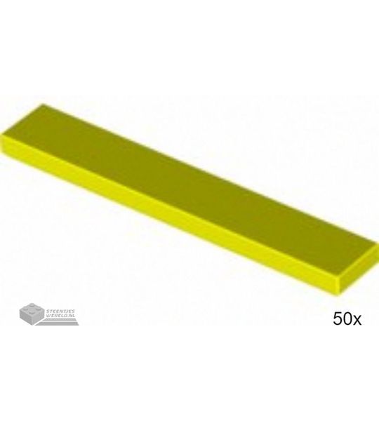 50x LEGO 6636 Tegel 1x6 Neon geel, 50 stuks