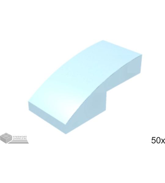 50x LEGO 11477 Dakpan gebogen Fel lichtblauw, 50 stuks