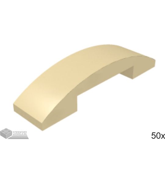 50x LEGO 93273 Dakpan gebogen Tan, 50 stuks