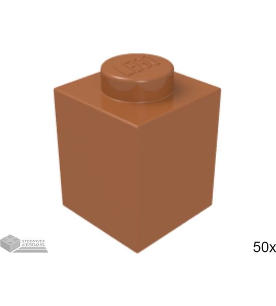 50x LEGO 3005 Steen 1x1 Donker oranje, 50 stuks