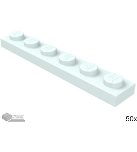 50x LEGO 3666 Plaat 1x6 Licht aqua, 50 stuks