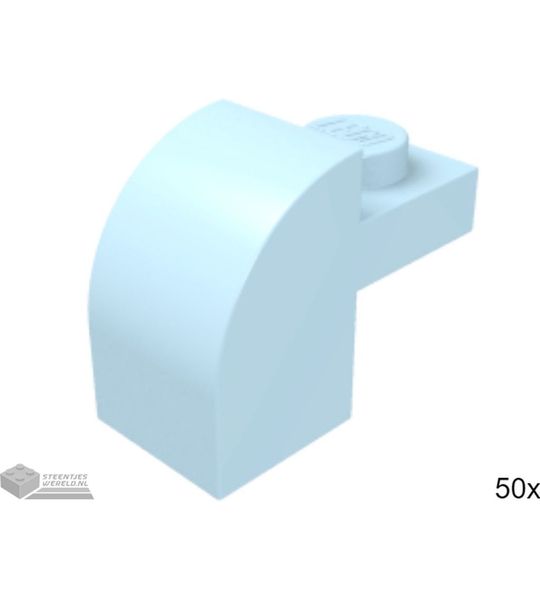 50x LEGO 6091 Dakpan gebogen Fel lichtblauw, 50 stuks