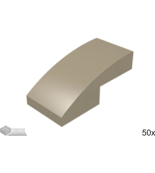 50x LEGO 11477 Dakpan gebogen Donker tan, 50 stuks