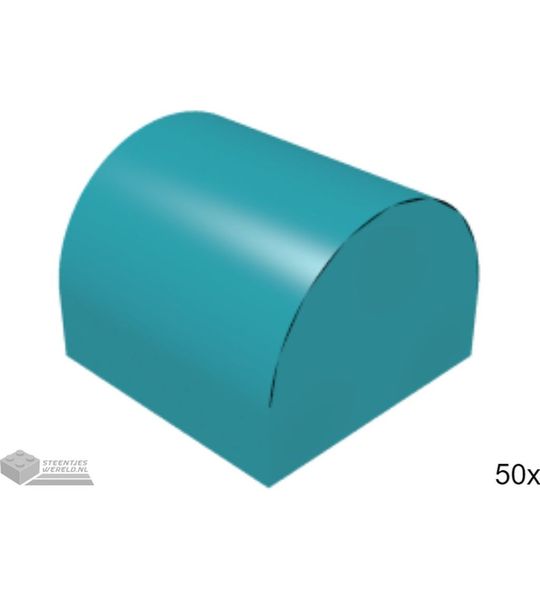 50x LEGO 49307 Dakpan gebogen Donker Turquoise, 50 stuks