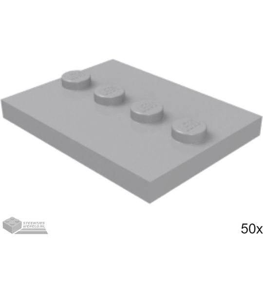 50x LEGO 88646 Licht blauwgrijs Tegel aangepast, 50 stuks