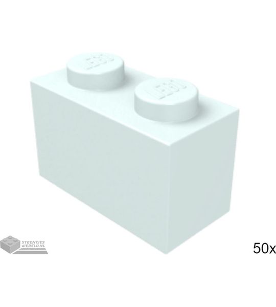 50x LEGO 3004 Steen 1x2 Licht aqua, 50 stuks