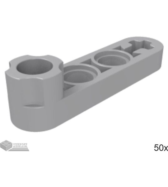 50x LEGO 2825 Technic arm Licht blauwgrijs, 50 stuks