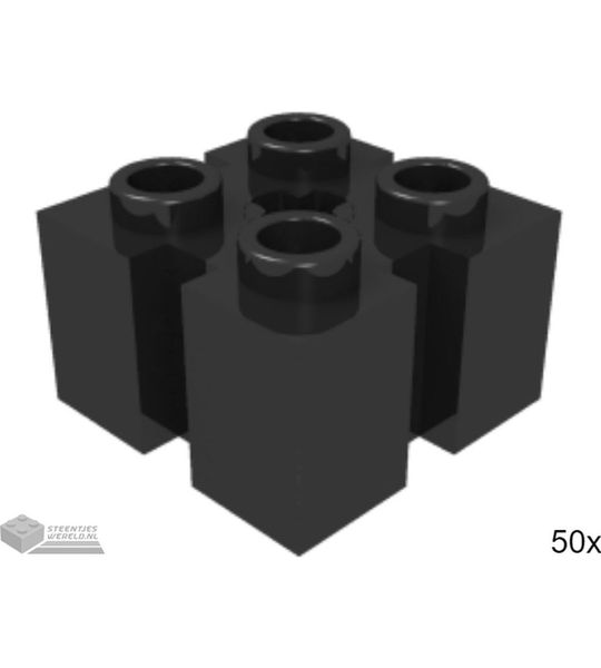 50x LEGO 90258 Zwart, 50 stuks