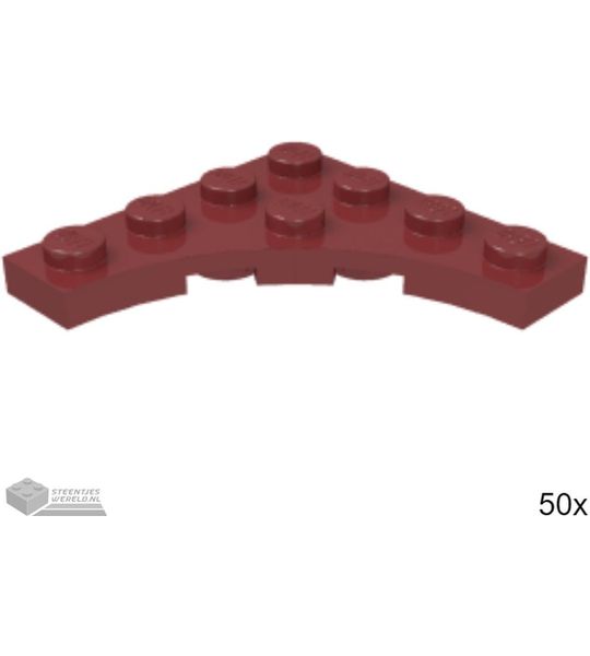 50x LEGO 35044 Donkerrood, Plaat aangepast, 50 stuks