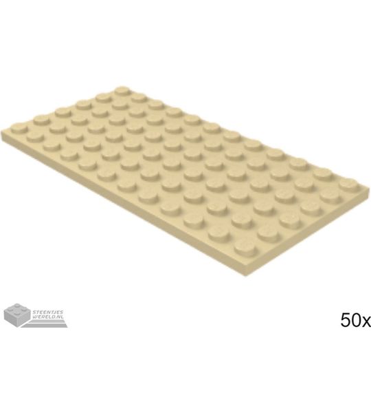 50x LEGO 3028 Plaat 6x12 Tan, 50 stuks