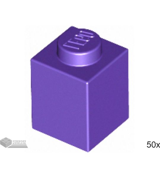 50x LEGO 3005 Steen 1x1 Donkerpaars, 50 stuks