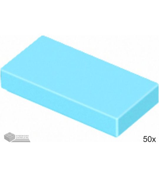 50x LEGO 3069b Tegel 1 x 2 Medium azuur, 50 stuks