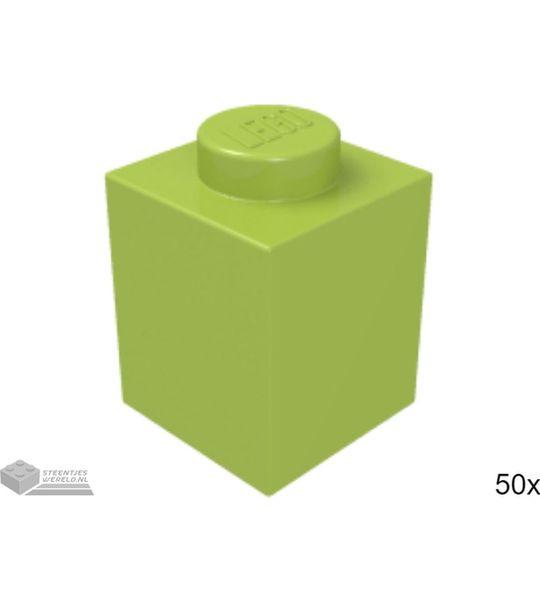 50x LEGO 3005 Steen 1x1 Lime, 50 stuks