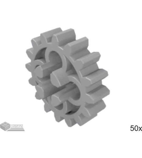 50x LEGO 4019 Technic tandwiel Licht blauwgrijs, 50 stuks