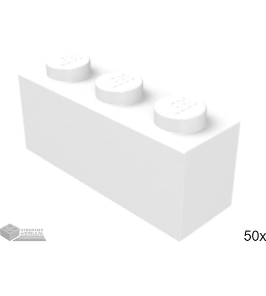 50x LEGO 3622 Steen 1x3 Wit, 50 stuks
