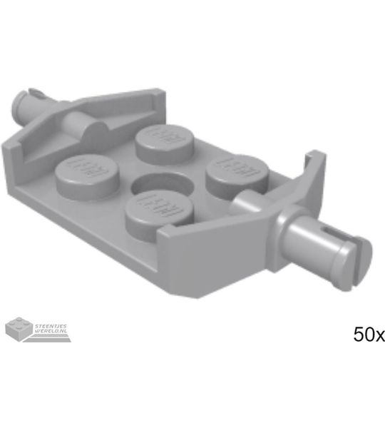 50x LEGO 6157 Licht blauwgrijs, Plaat aangepast, 50 stuks