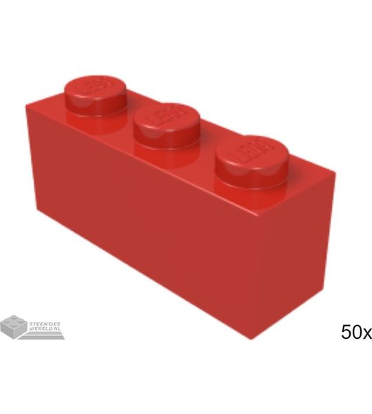 50x LEGO 3622 Steen 1x3 Rood, 50 stuks