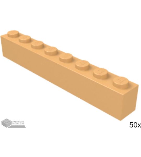 50x LEGO 3008 Steen 1x8 Medium noga, 50 stuks