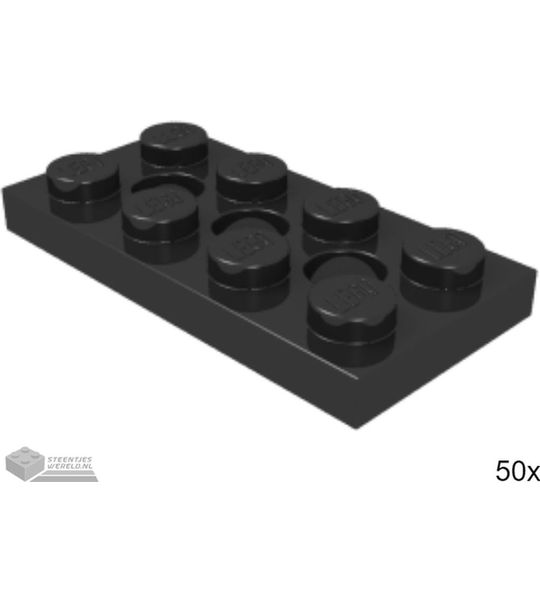50x LEGO 3709b Zwart, 50 stuks