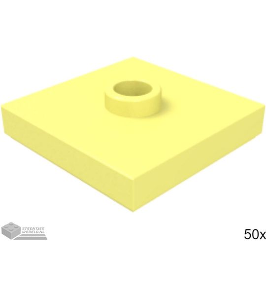 50x LEGO 87580 Fel lichtgeel, Plaat aangepast, 50 stuks