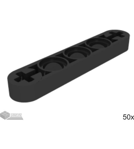 50x LEGO 11478 Technic arm Zwart, 50 stuks