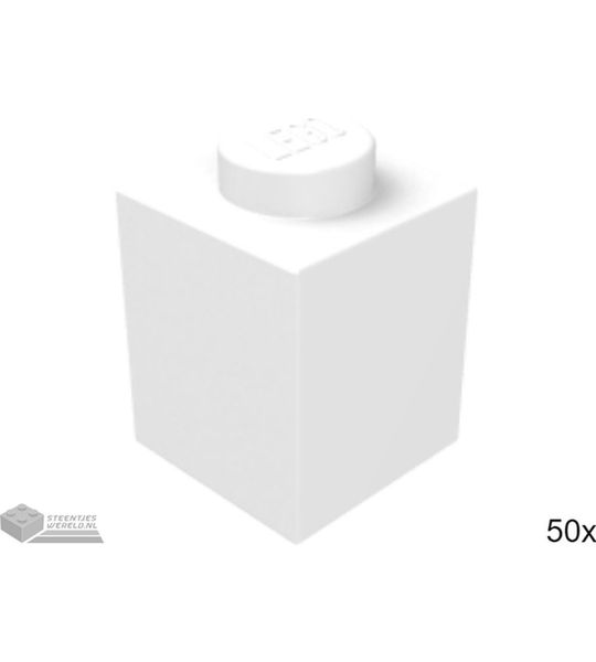 50x LEGO 3005 Steen 1x1 Wit, 50 stuks